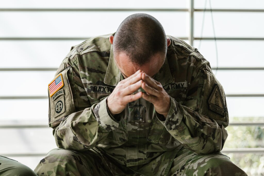 Soldier dealing with mental health issues